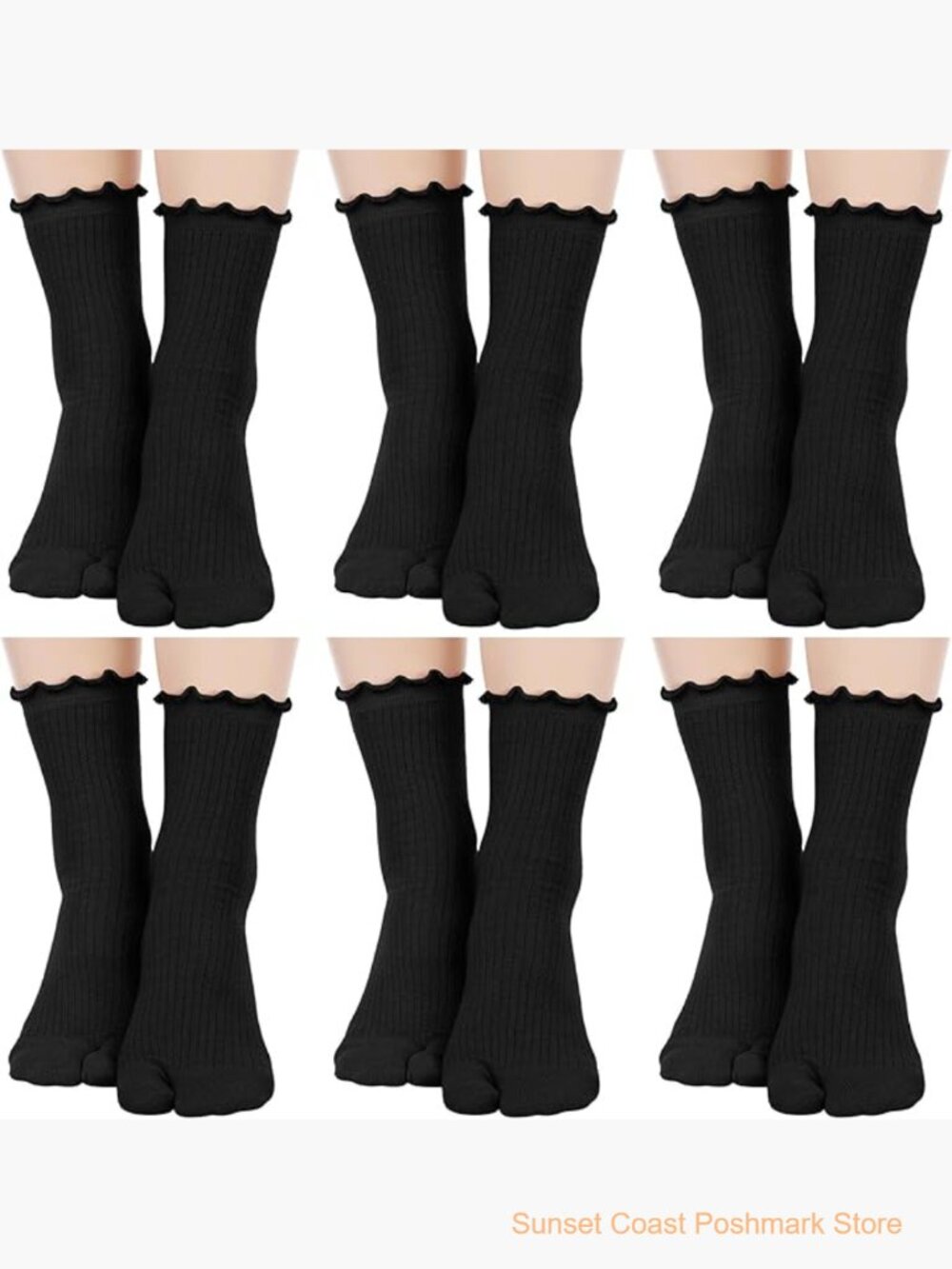 Split Toe Tabi Socks Cotton Crew Length Unisex